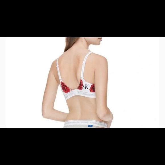 Calvin Klein CK ONE Lightly Lined rose and white Bralette - Picture 3 of 3